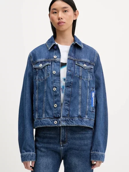 Karl Lagerfeld Jeans kurtka jeansowa przejściowa granatowy