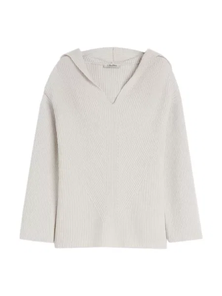 Bluza Max Mara wełniana w kształcie litery A biała