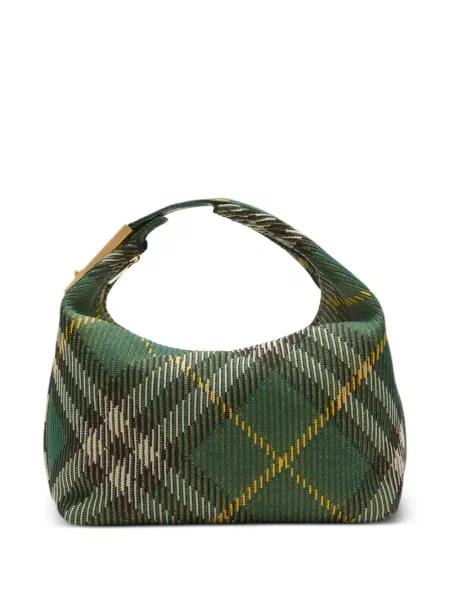 Geantă Burberry în carouri verde