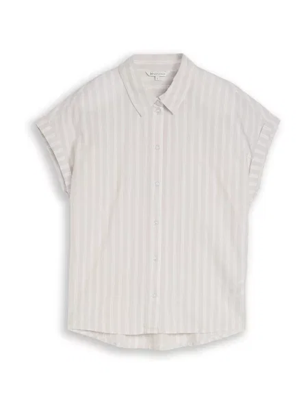 TOM TAILOR DENIM Bluză gri deschis alb