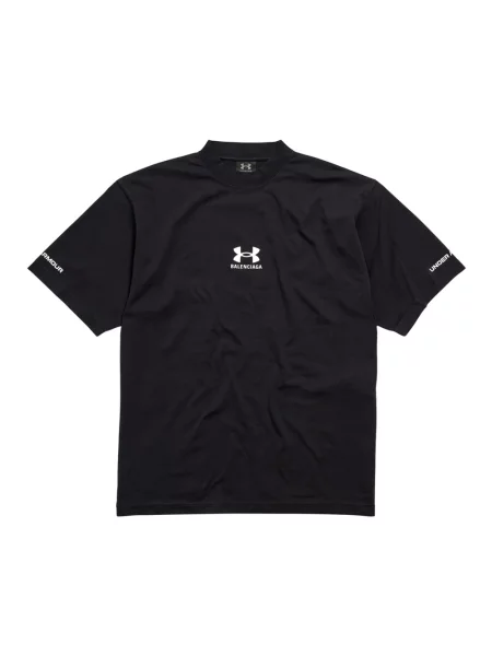 Lniana koszulka sportowa Balenciaga czarna