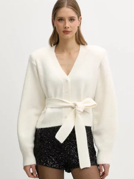 Rotate cardigan din amestec de lână bej