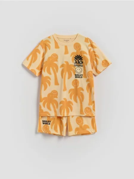 Reserved piżama SmileyWorld® jasnopomarańczowy