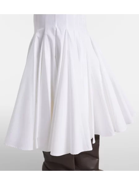 Fustă midi Jacquemus din poplin alb