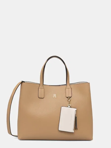 Tommy Hilfiger Geantă Th Icon Satchel Kaki bej