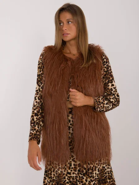 Vestă Fashionhunters maro