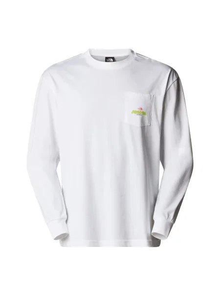 THE NORTH FACE Tricou Expedition Celebration albastru deschis / verde kiwi / roșu / murdar alb