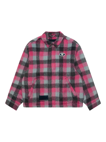 Geacă Aape By A Bathing Ape în carouri roz
