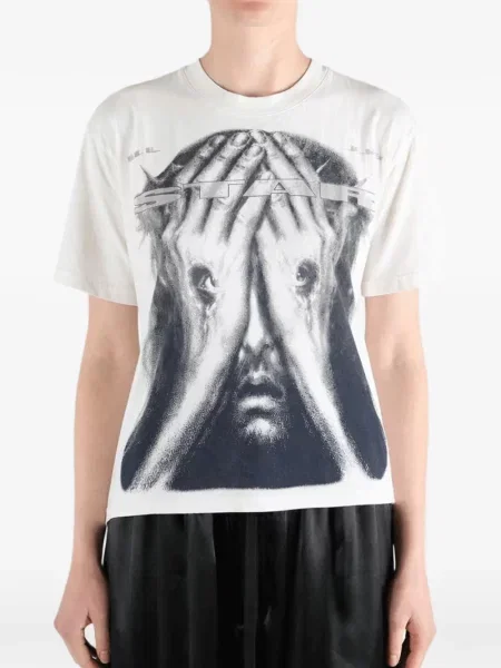 Tricou Hellstar cu imagine alb