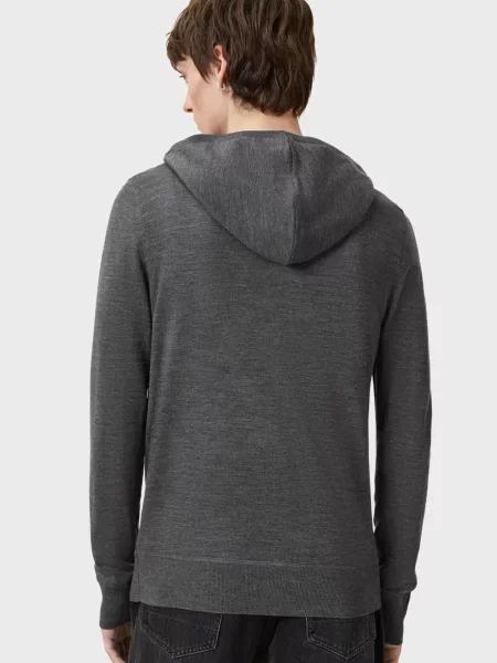 Шерстяное худи Allsaints серое