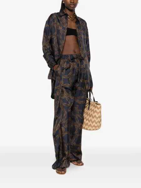 Pantaloni Loewe cu imagine albastru