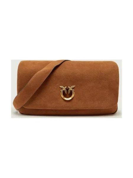 Pinko Geantă pe umăr CLICK SOFT HANDLE | piele întoarsă maro