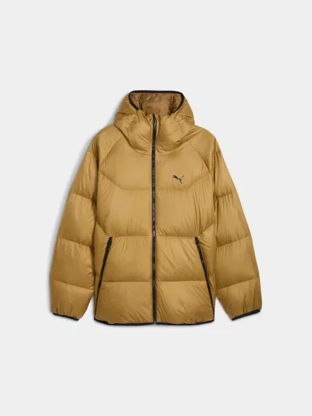 Пуховик Puma с капюшоном коричневый