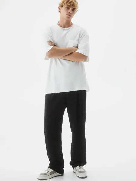 Pull&Bear Pantaloni cutați negru
