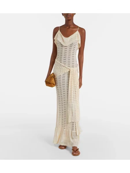 Rochie maxi Aya Muse cu volane alb