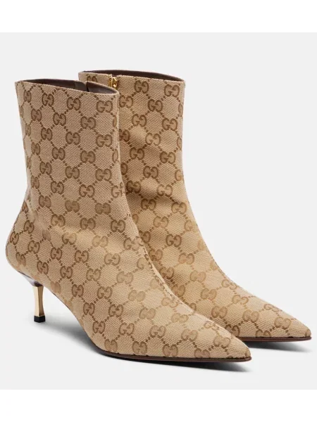 Platno čevlji do gležnjev Gucci obrezano bež