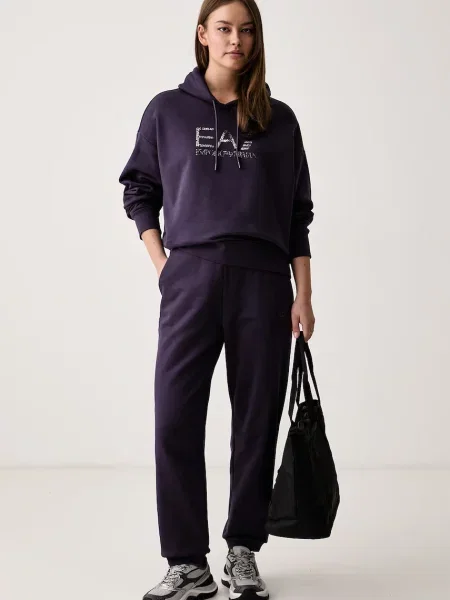 Emporio Armani melegítő szett női pamuttal lila