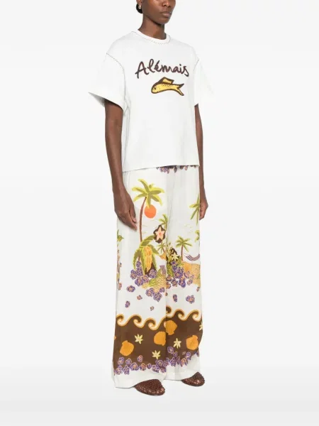 Tricou Alemais cu broderie alb