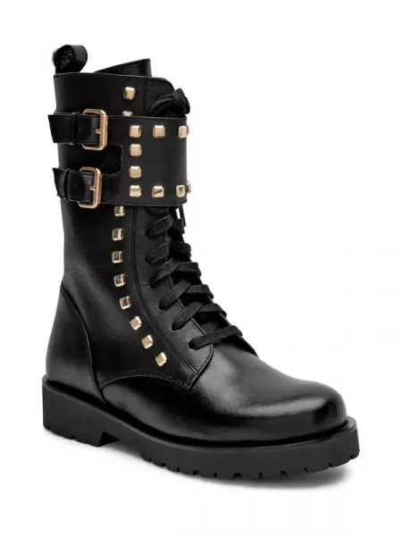TWINSET De piele botine negru