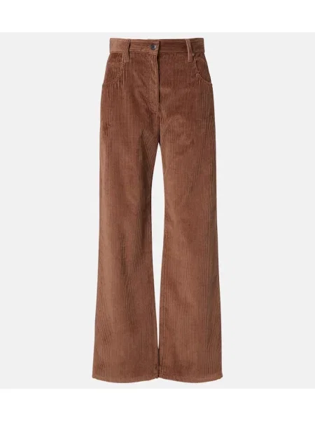 Pantaloni Brunello Cucinelli de catifea cord maro