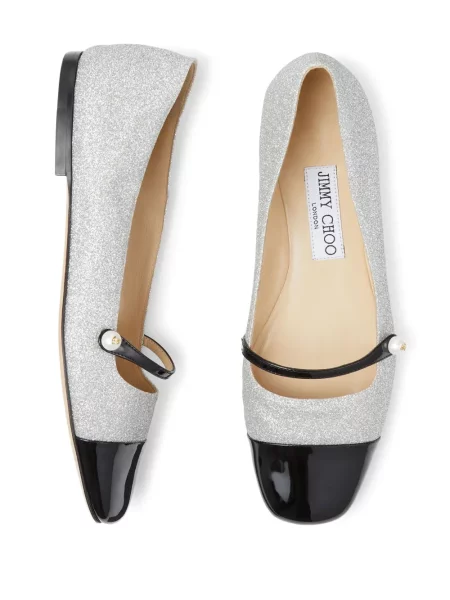 Δερμάτινος μπαλαρίνες Jimmy Choo ασημί