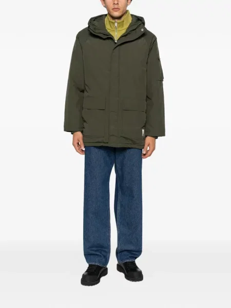 Geacă Carhartt Wip cu glugă cu autograf verde