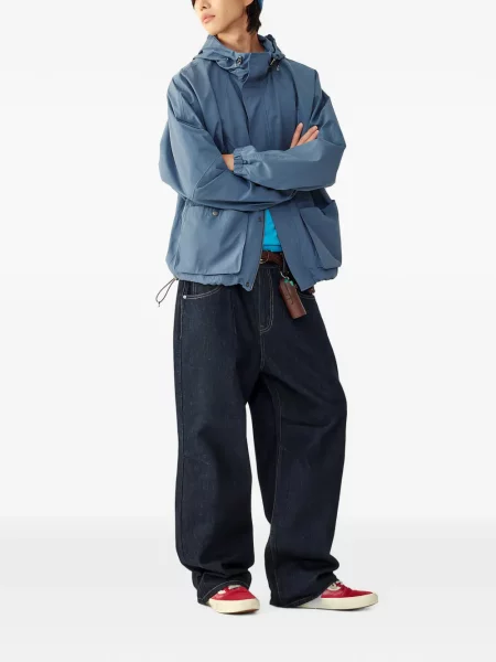 Дънки straight leg Tomboy с връзки синьо