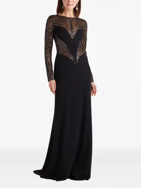 Костюм макси макси рокля Tadashi Shoji с пайети черно