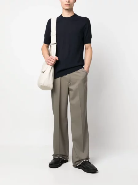 Vilnonis trumpas marškinėliai Jil Sander mėlyna