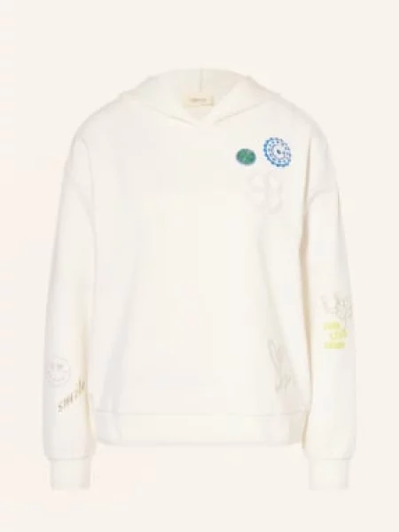 Cartoon Bluza Z Kapturem Z Kamieniami Ozdobnymi weiss biała