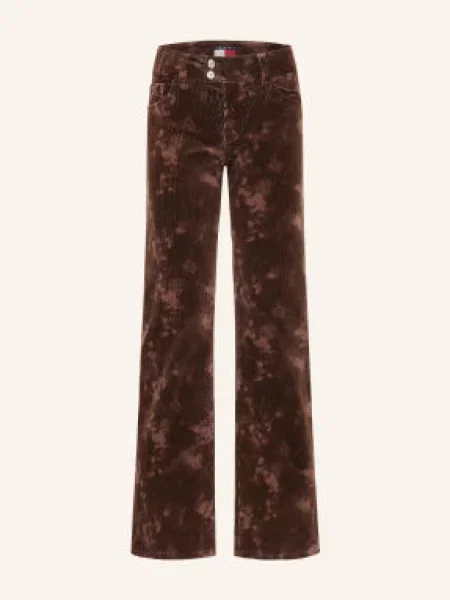 Tommy Jeans Kordové Kalhoty Sia tmavě / světle hnědá
