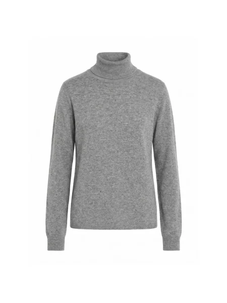 Lniany sweter z golfem Max Mara Studio szary