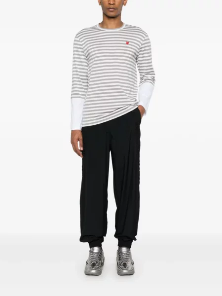 Tricou Comme Des Garcons Play cu motiv cu inimi gri