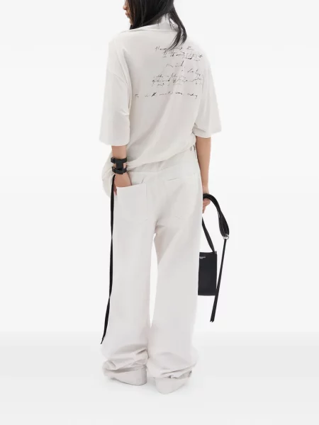 Tricou Ann Demeulemeester din jerseu alb