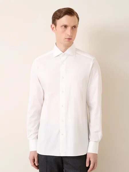 Zegna Koszula Regular Fit weiss biała