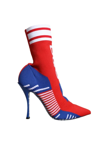 Buty do kostki Dolce And Gabbana z logo czerwone