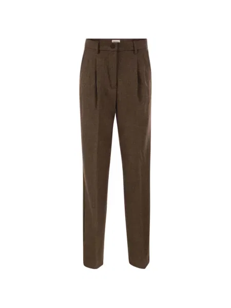 Pantaloni Weekend Max Mara de lână maro