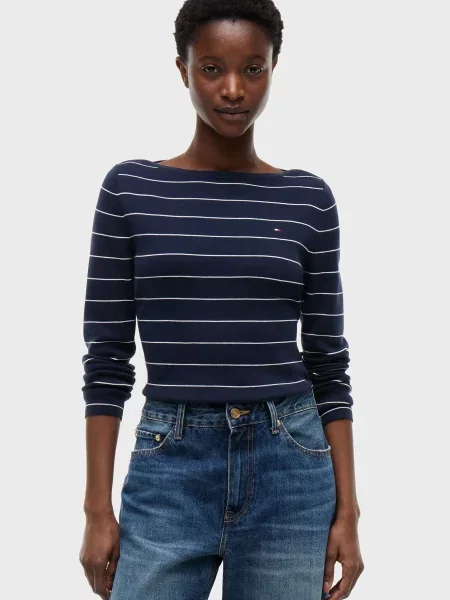 У смужку лонгслів Tommy Hilfiger синій