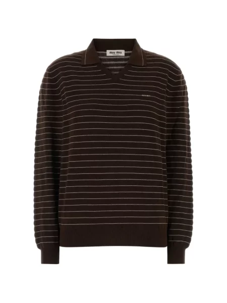 Gulerat tricou polo Miu Miu maro