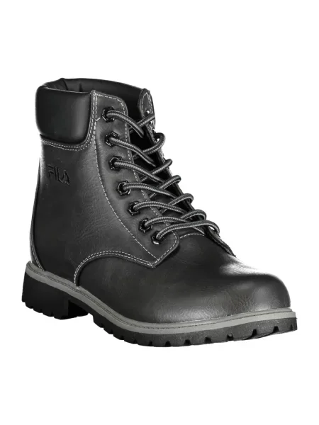 Lniane buty do kostki Fila biznesowe czarne