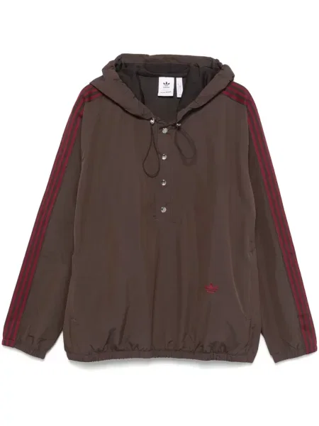 Hanorac din fleece Adidas cu glugă roșu