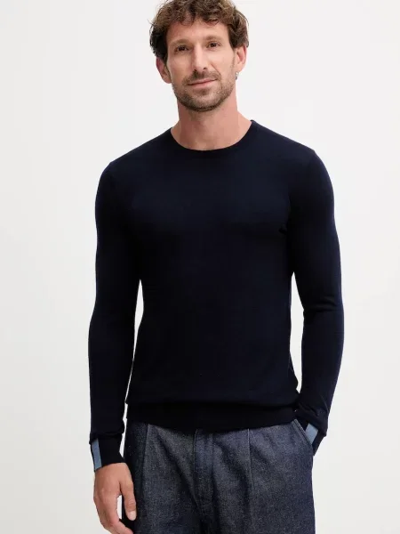 Pulover z volno Mos Mosh ADAM mornarsko modra