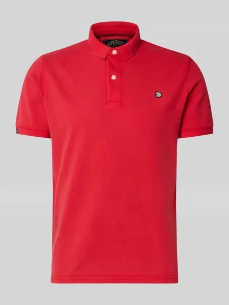 Koszulka polo o kroju regular fit z wyhaftowanym logo Superdry czerwona