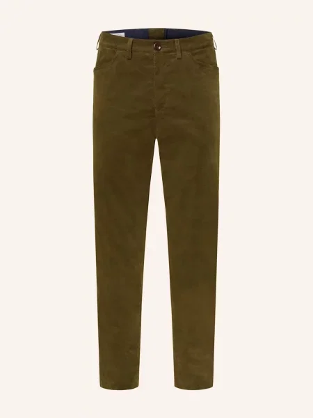 Grasegger Krojové Kalhoty Turin Extra Slim Fit Z Manšestru tmavě zelená