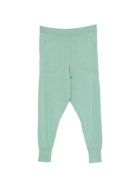 Pantaloni Psophia tricotate alergare cu cordon verde