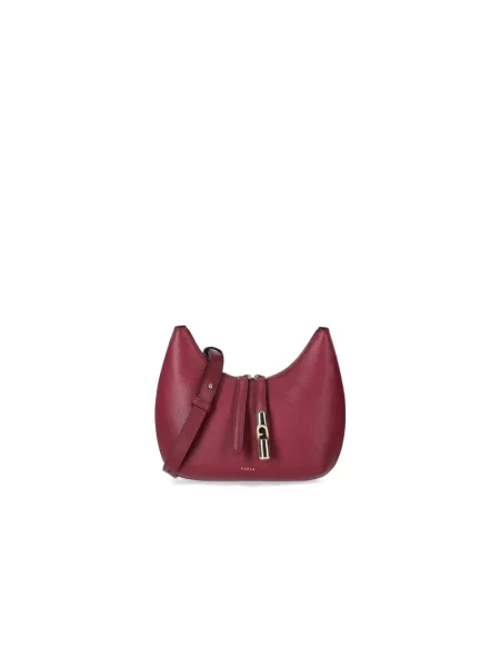 Torebka crossbody Furla zamszowa czerwona