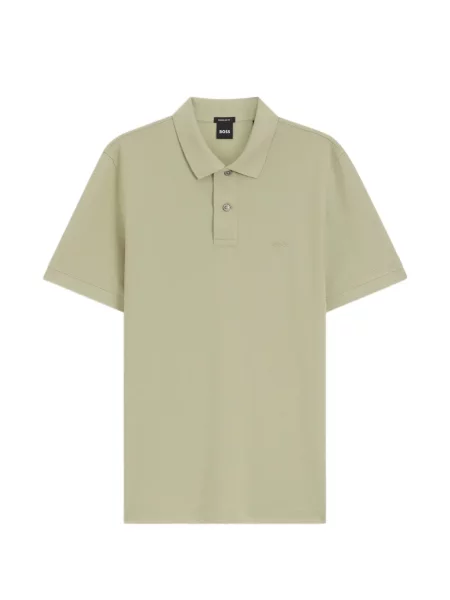 Tricou polo Boss cu broderie verde