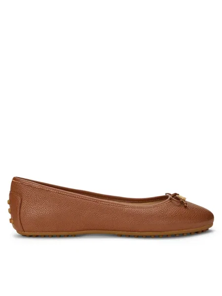 Кожени балеринки Lauren Ralph Lauren Jayna Driver кафяво