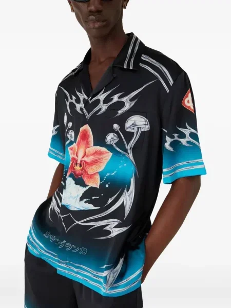 Svilena košulja Casablanca crna