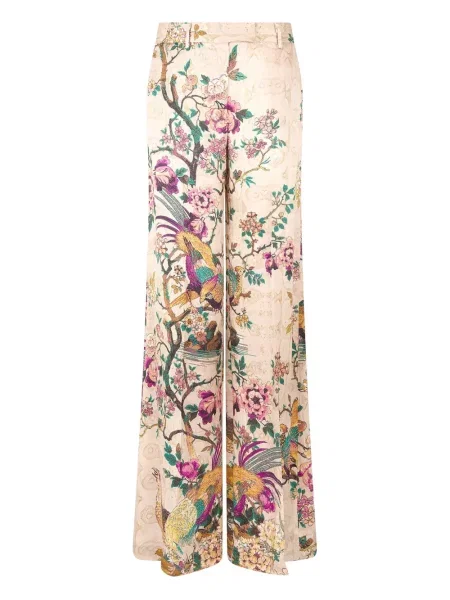 Pantaloni Roberto Cavalli cu model floral cu imagine